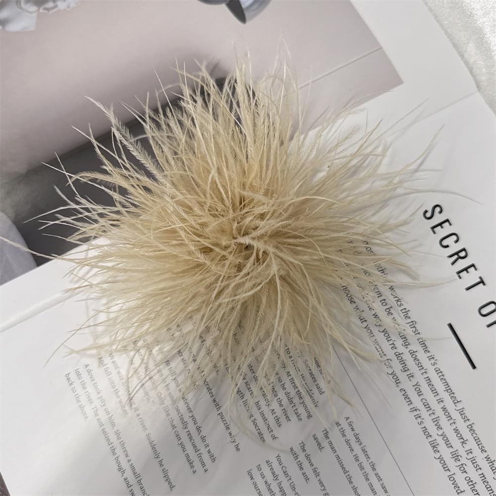 Dainty Feather Flower Large Brooch Pin for Women Men Elegant Oversized Floral La