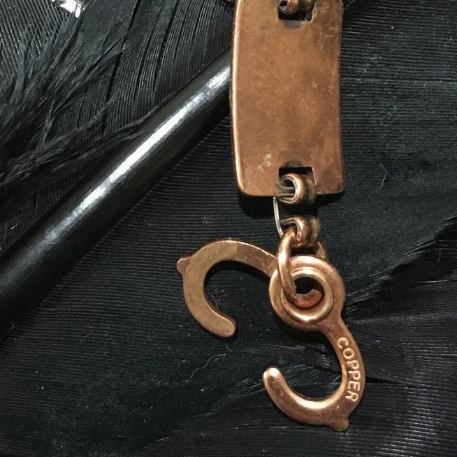 BEAUTIFUL VINTAGE ESTATE COPPER SOUTHWESTERN DESIGN LINK BRACELET 7 3/4″ LONG