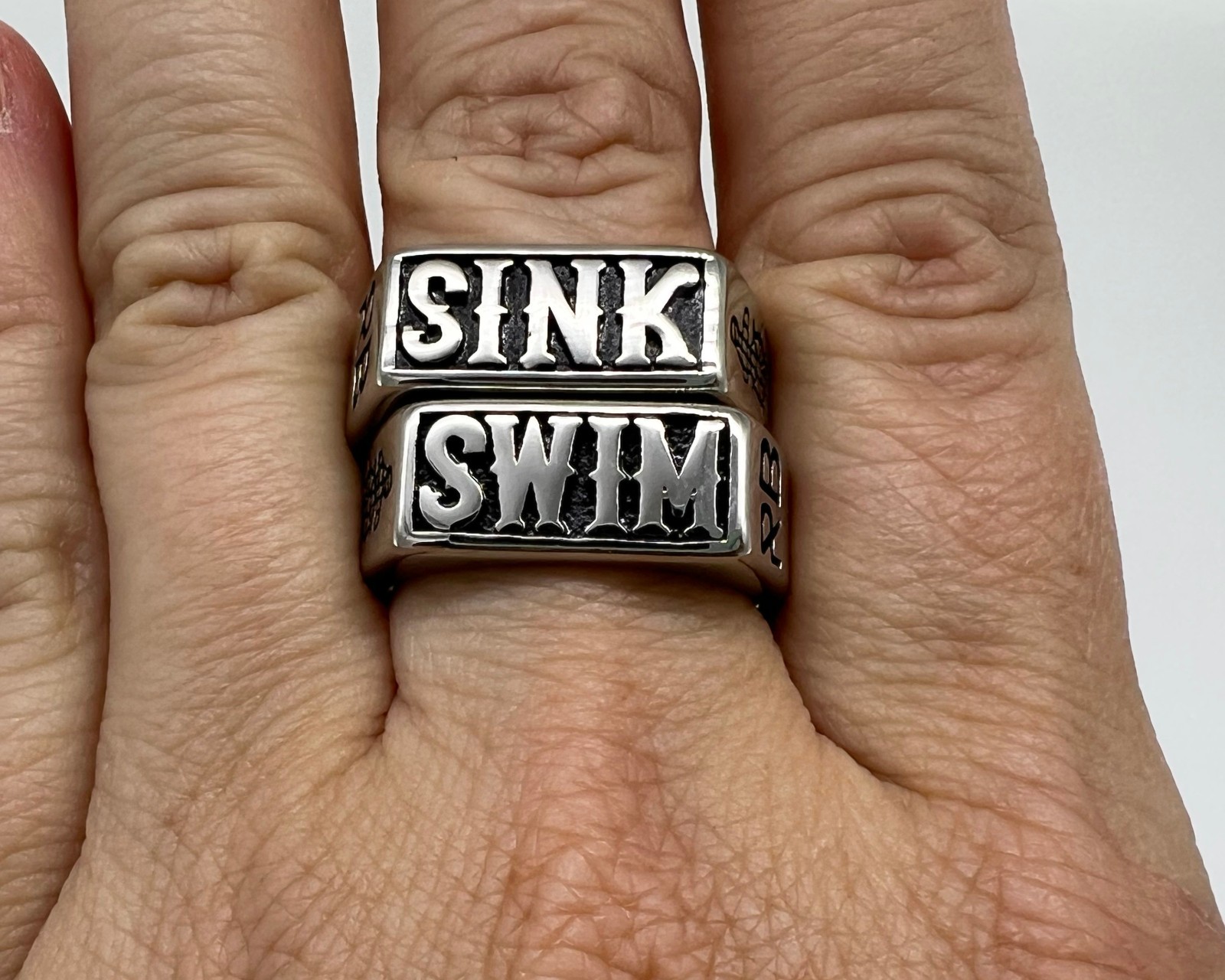Relentless Betrayal Sink / Swim Ring Boxed Set Word Rings Unisex Size 9 HTF