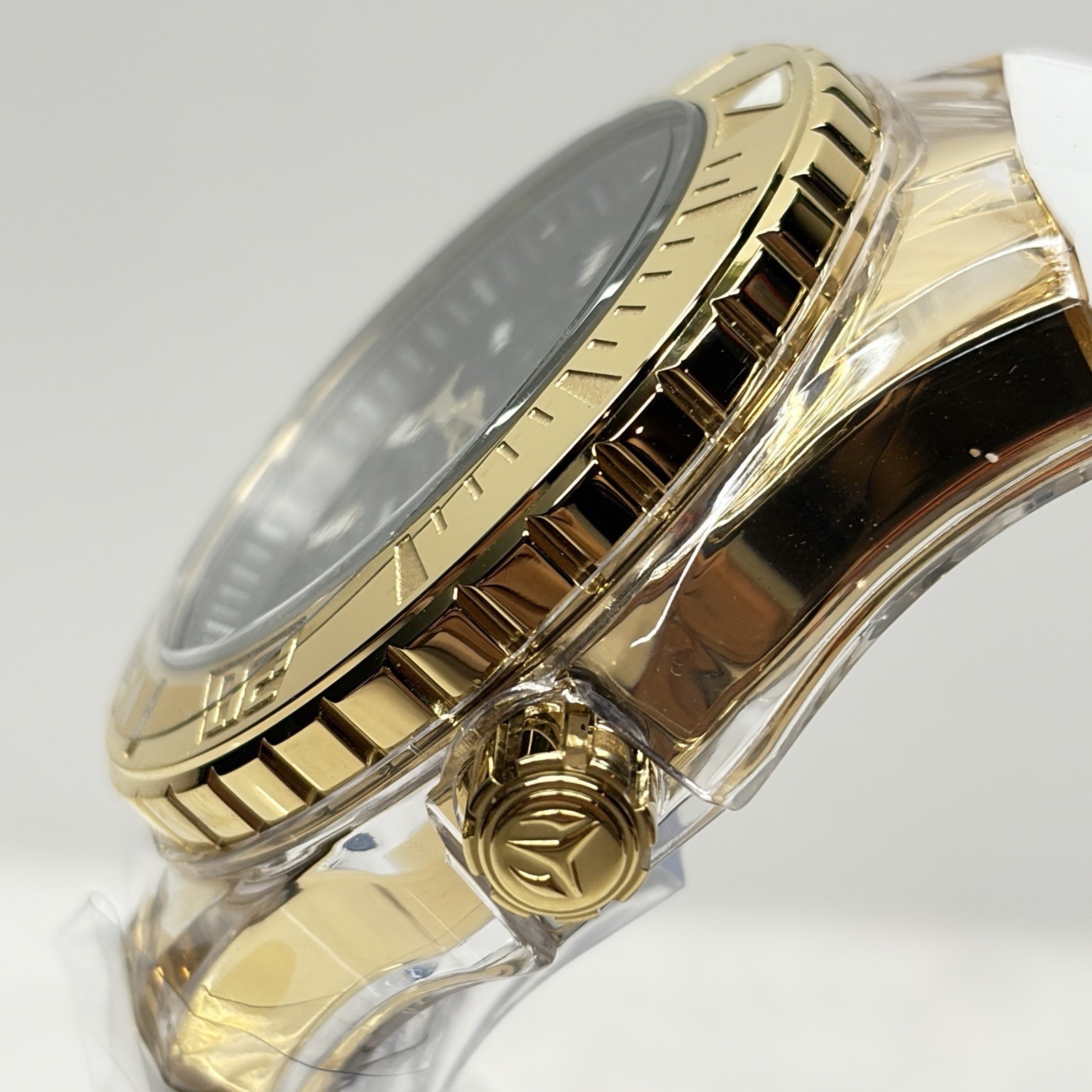 TechnoMarine Cruise Monogram Men’s 46mm Gold Black Dial White Strap TM-122013