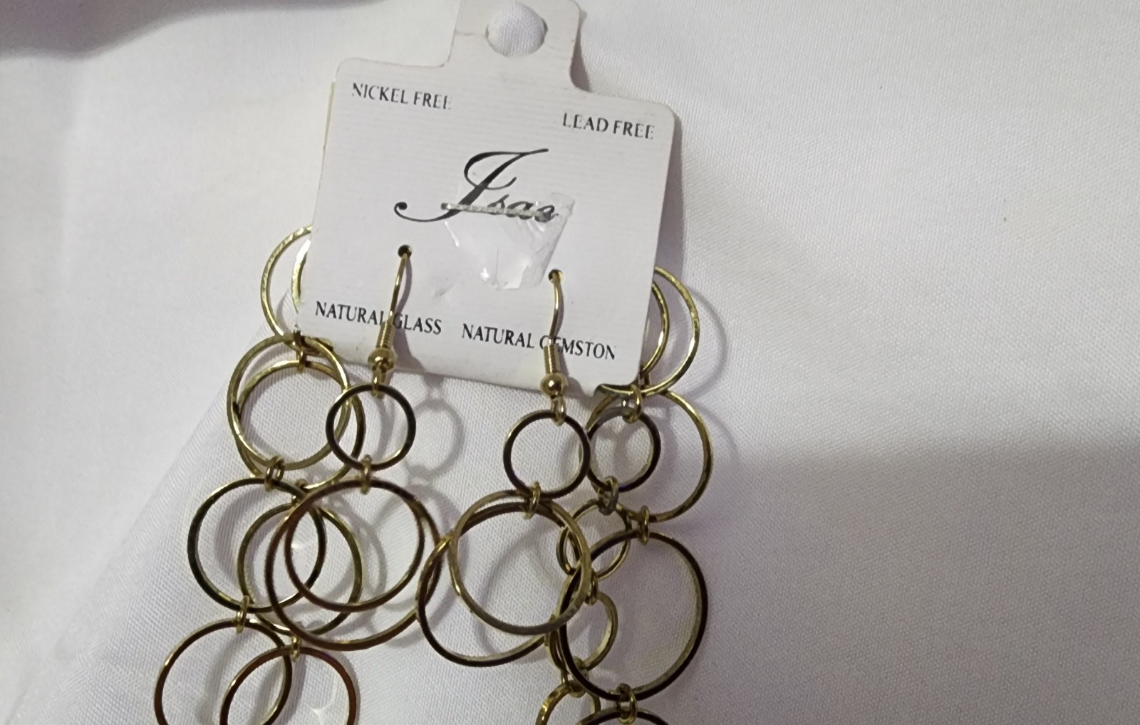Nickel-Free Lead-Free Gold Tone Round Multi Hoop Dangle Hook Earrings S-80012
