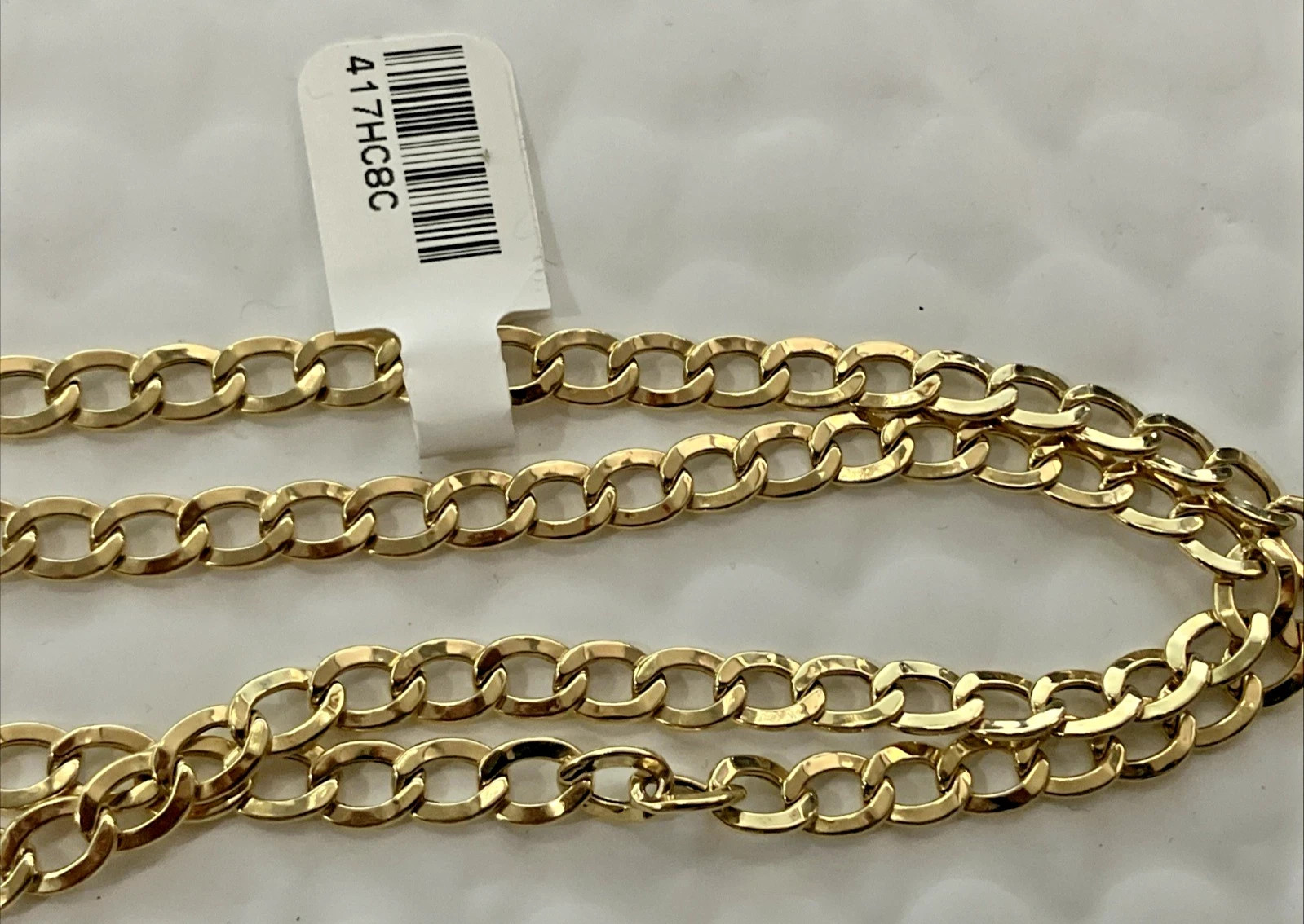 10kt Real Gold Curb Link Semi-Solid/Hollow Chain 8grams 5mm 22” Starz Brand NWT
