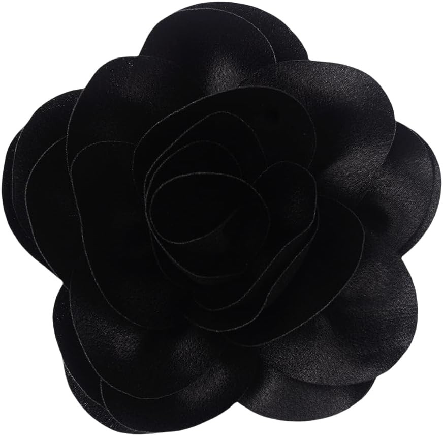Large Rose Flower Brooches Chiffon Camellia Brooch Lapel Pins Hair Clips Hat Pin