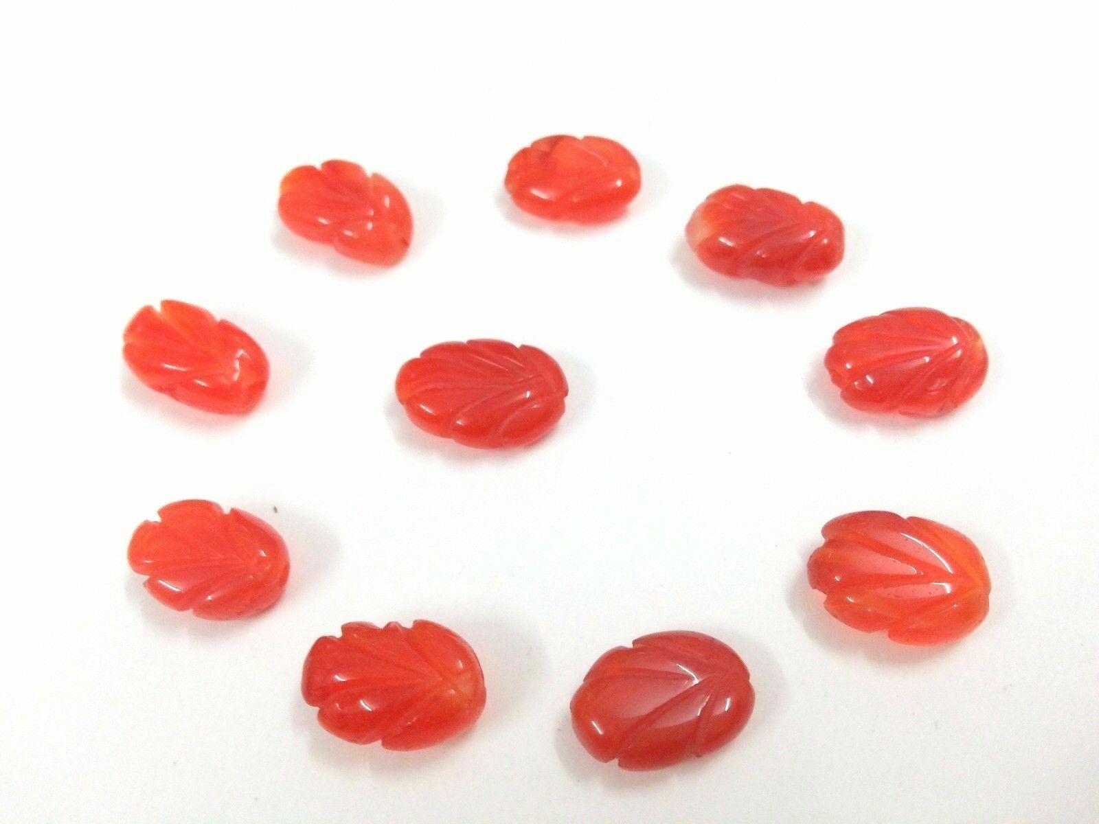 Natural Carnelian Fancy Leaf Carved 9×13-10x14mm Gemstone Beads 25 Pecs