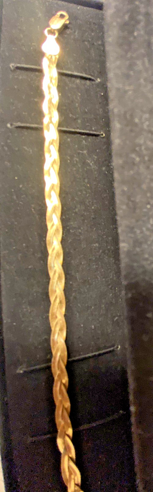 14K Italian Braided Diamond Cut Bracelet 7.5″ length Vintage Design