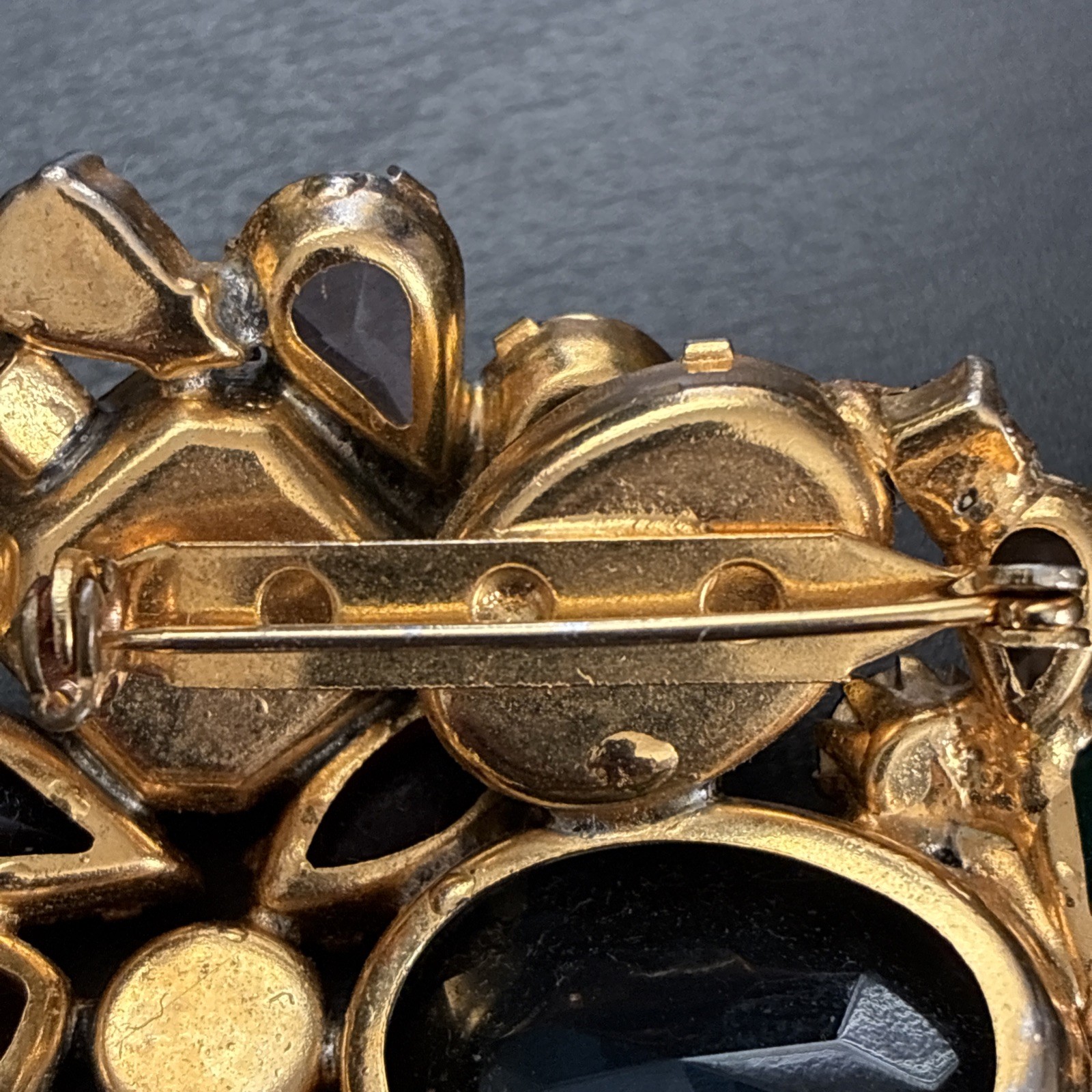 Vintage Juliana Style D&E Rhinestone Statement Brooch Huge Multi-Color Mid Centu