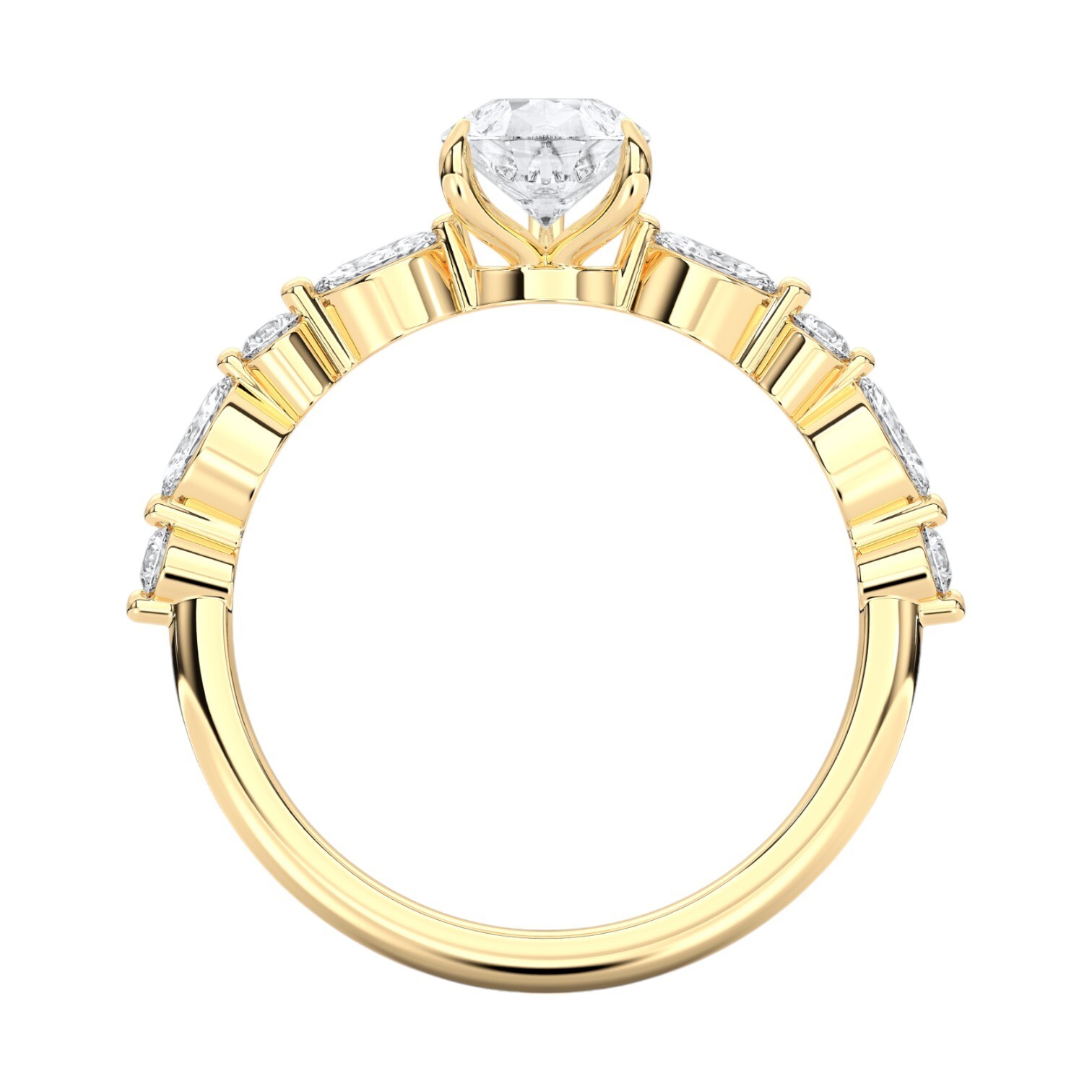 Ananta Jewels 1.35Ct Pear Cut Moissanite Engagement Ring in 925 Silver for Women