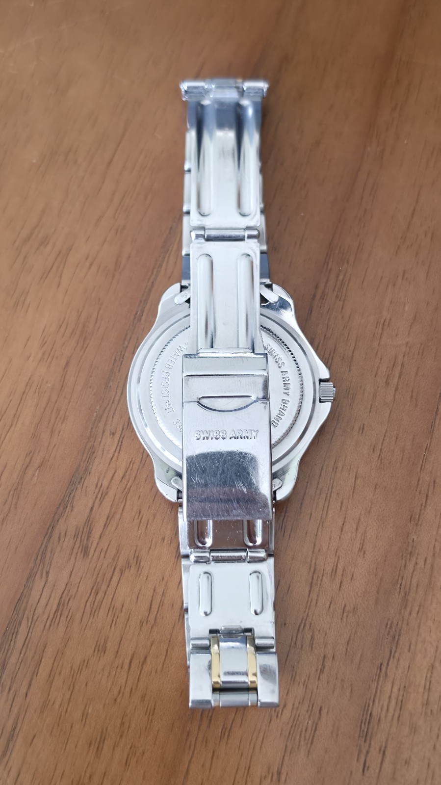 Swiss Army Victorinox Quartz Watch White Dial Date Two-Tone Stainless Steel