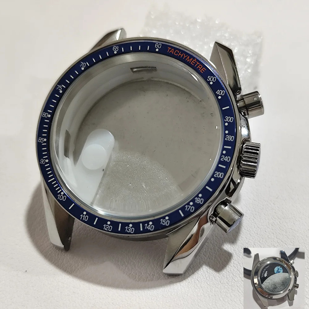 For VK63 Moon Watch 39.7MM Case Moon Pattern Back Chronograph Stainless Steel