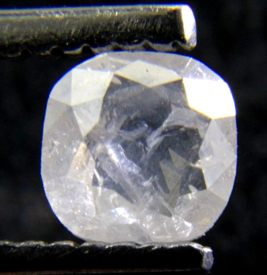 0.42Cts Cushion Shape Transparent White Rose Cut Diamond 5.52×5.44×1.40 MM