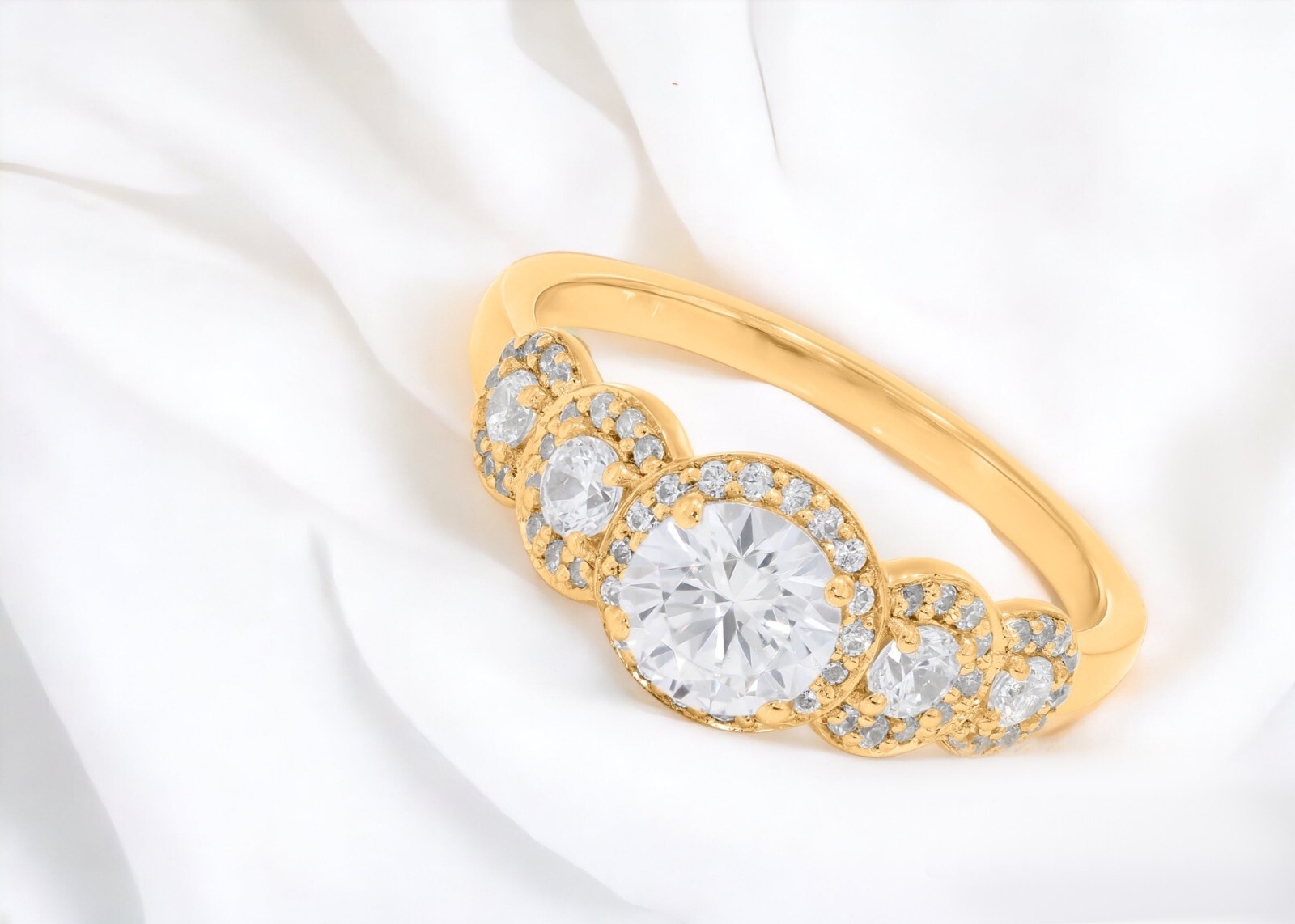 1.08 ct Round Lab Grown Diamond Ring Certified 14k White Gold