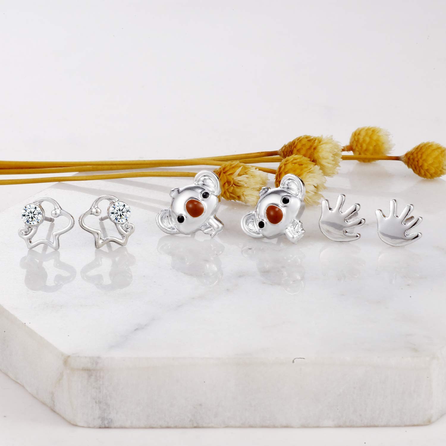 30 Assorted Stainless Steel Stud Earrings for Teen Girls – Hypoallergenic Fai…