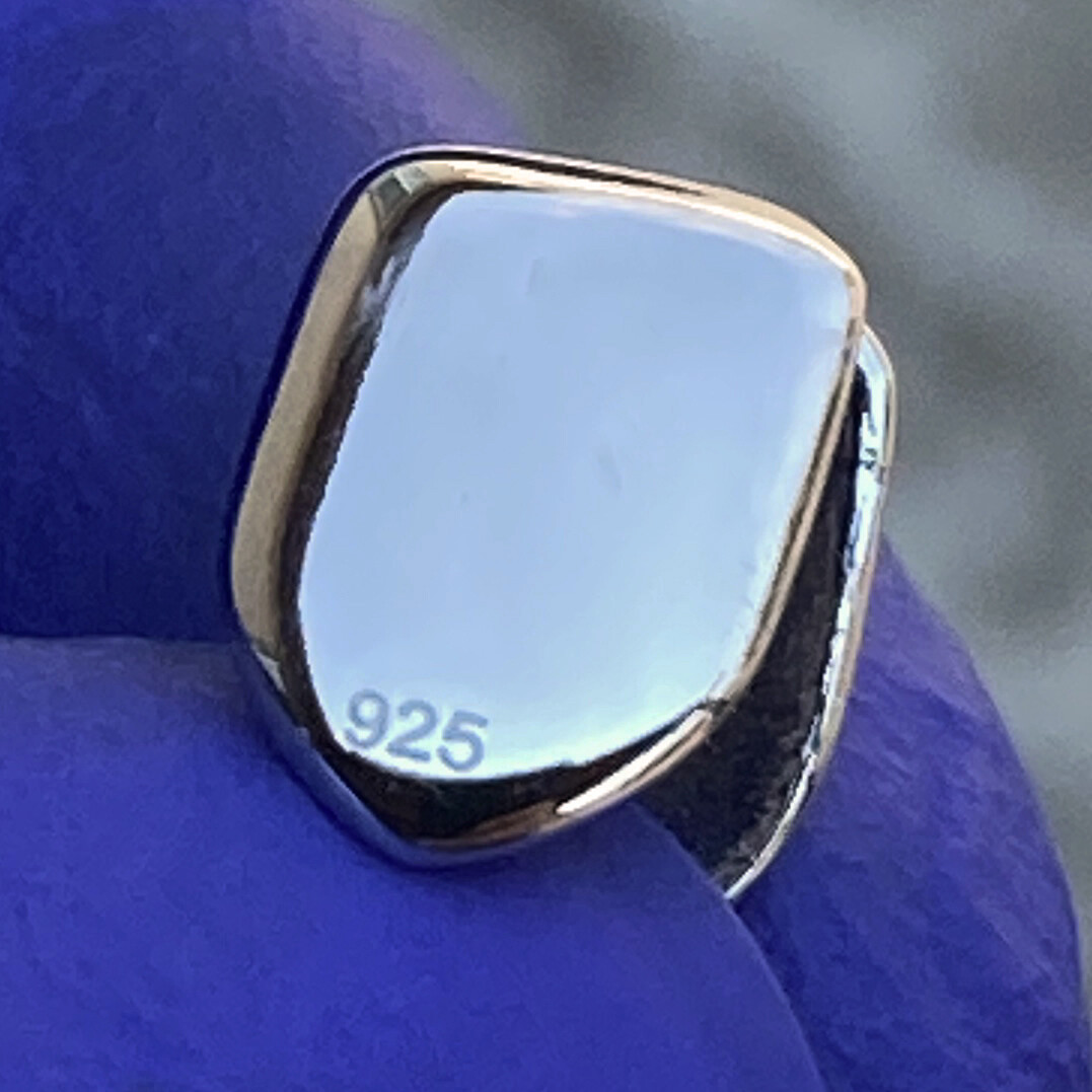 Solid Real 925 Sterling Silver Single Grill One Top Tooth Cap Cut Grillz