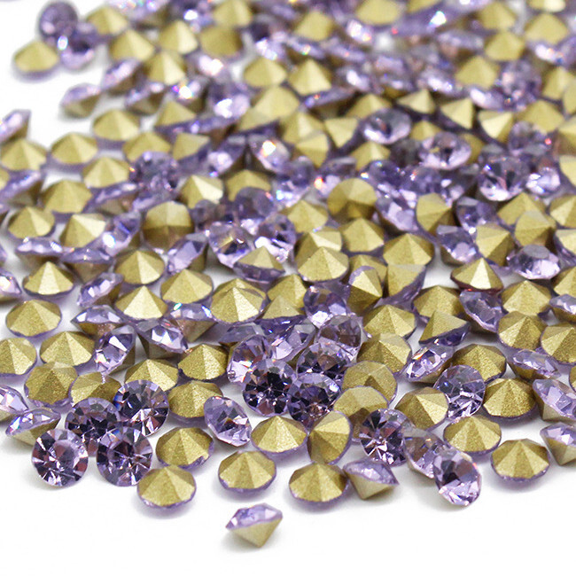 10 Bag Faceted Glass Pointed Rhinestone Findings Back Plated 1.9~2mm 1440pcs/Bag