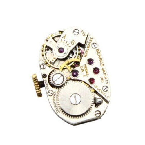 Benrus CA1 AS 1051 Watch Movement 17 J Size 5.75×8.5”’ = 12.8 x 19.2mm Runs