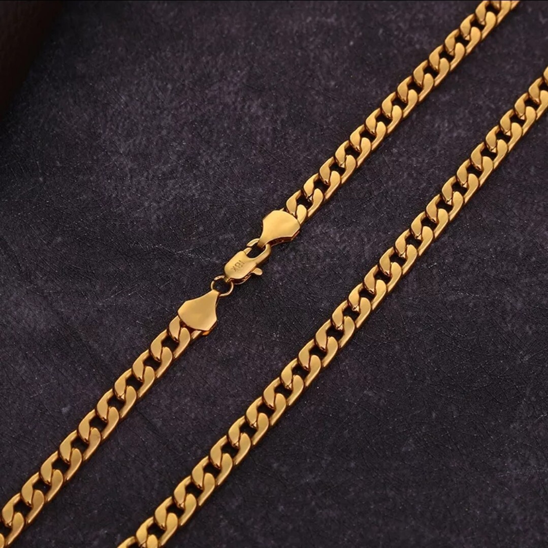 6mm Curb Link Chain Silver or Gold Stainless Steel 26″ 17-4