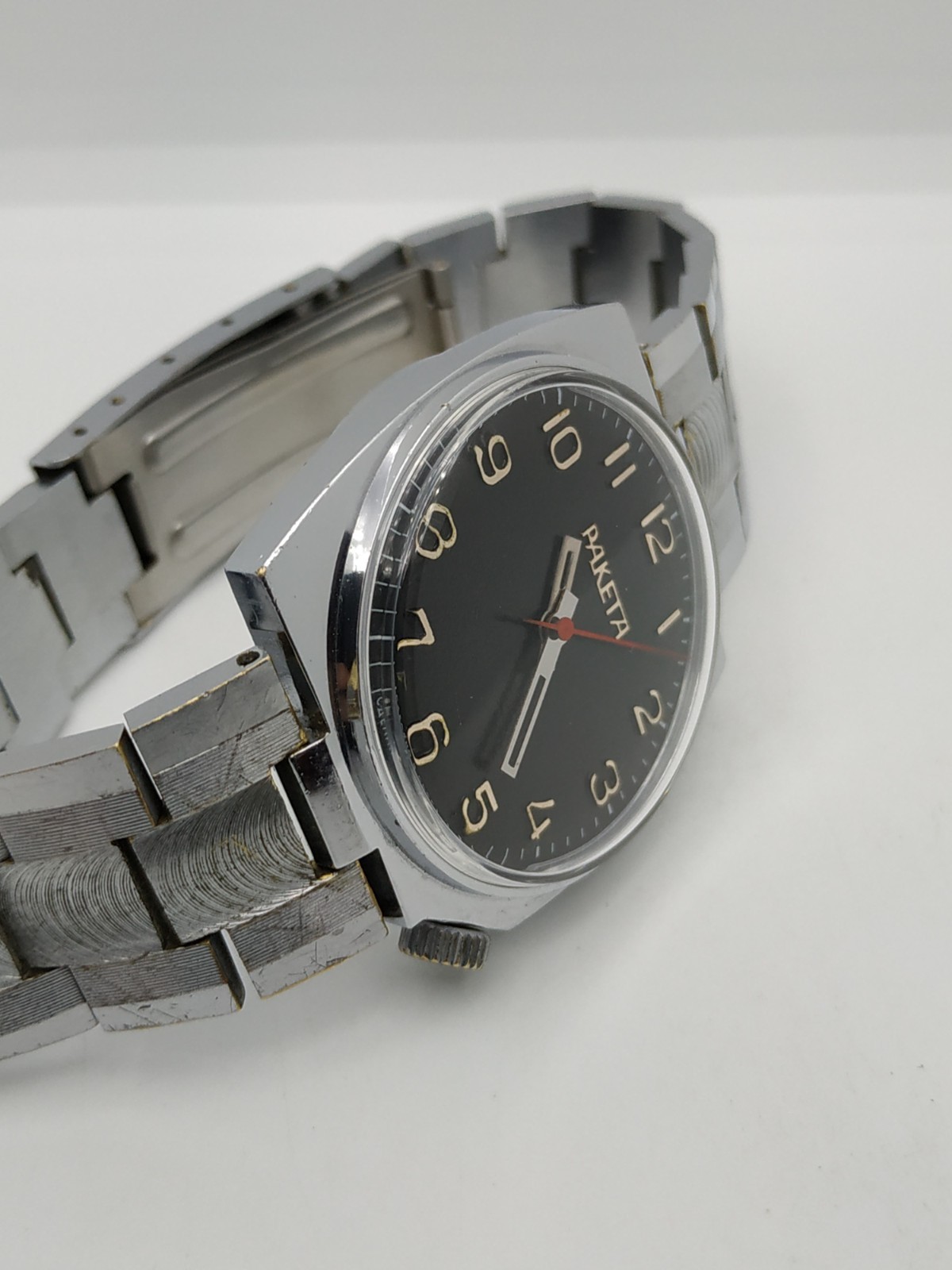 Men’s Dress Vintage USSR Watch RAKETA Mechanical 2609.HA Retro Soviet Black Dial