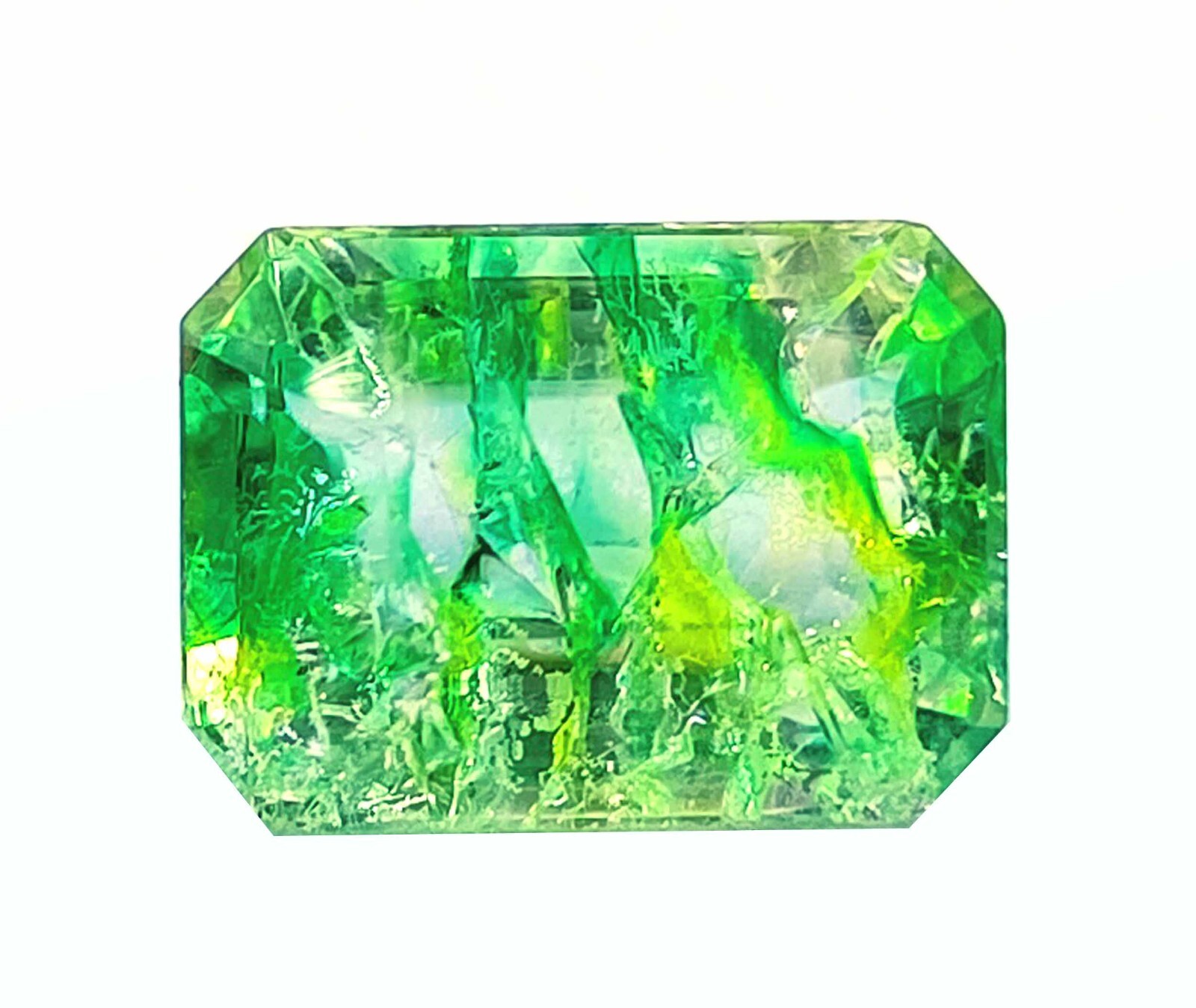 Unique Zambia Green Emerald Certified 8 Ct Natural Emerald Cut Loose Gemstone DD