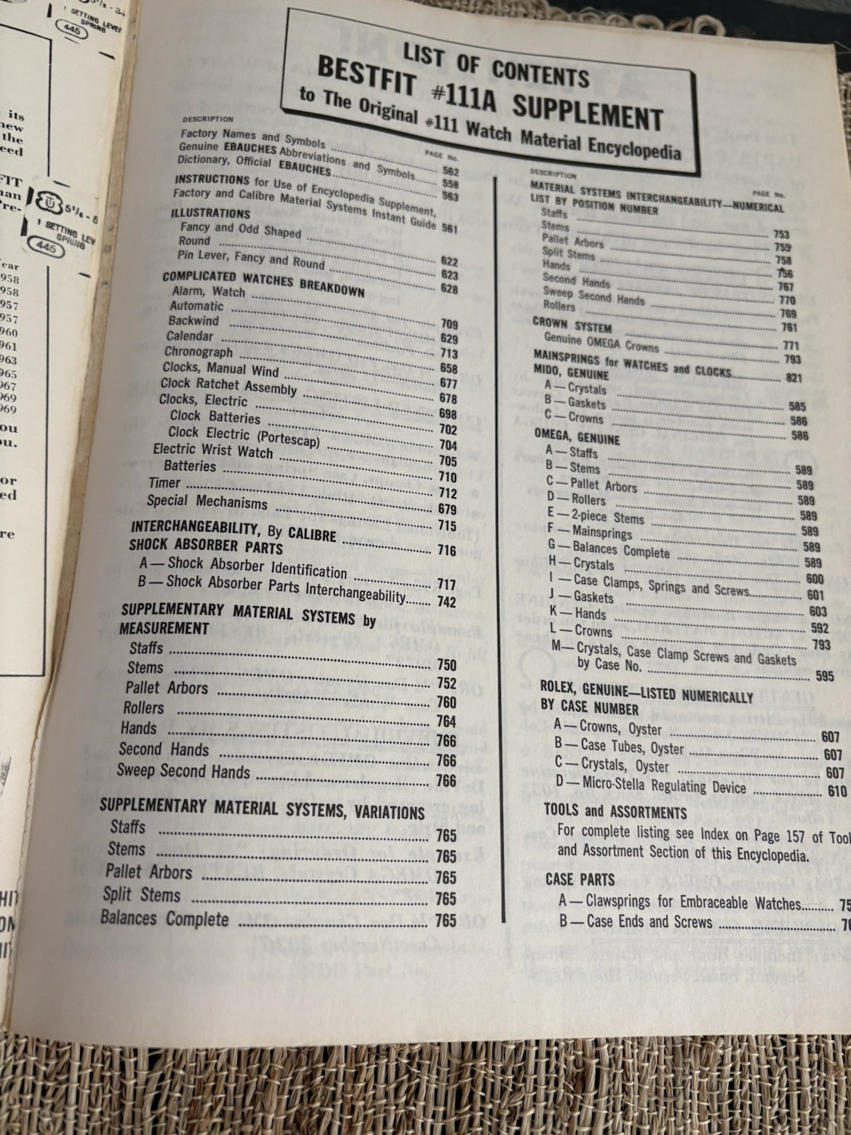 Best Fit 111 & 111A Encyclopedia of Watch Material, 1979 Parts 1 And 2