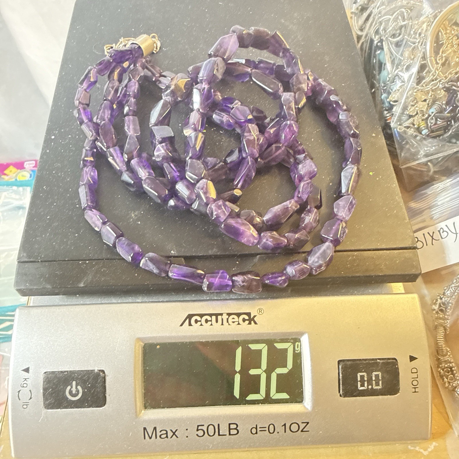 Jay King Necklace Amethyst Purple Triple Strand Chunky Bead Sterling 132g 925