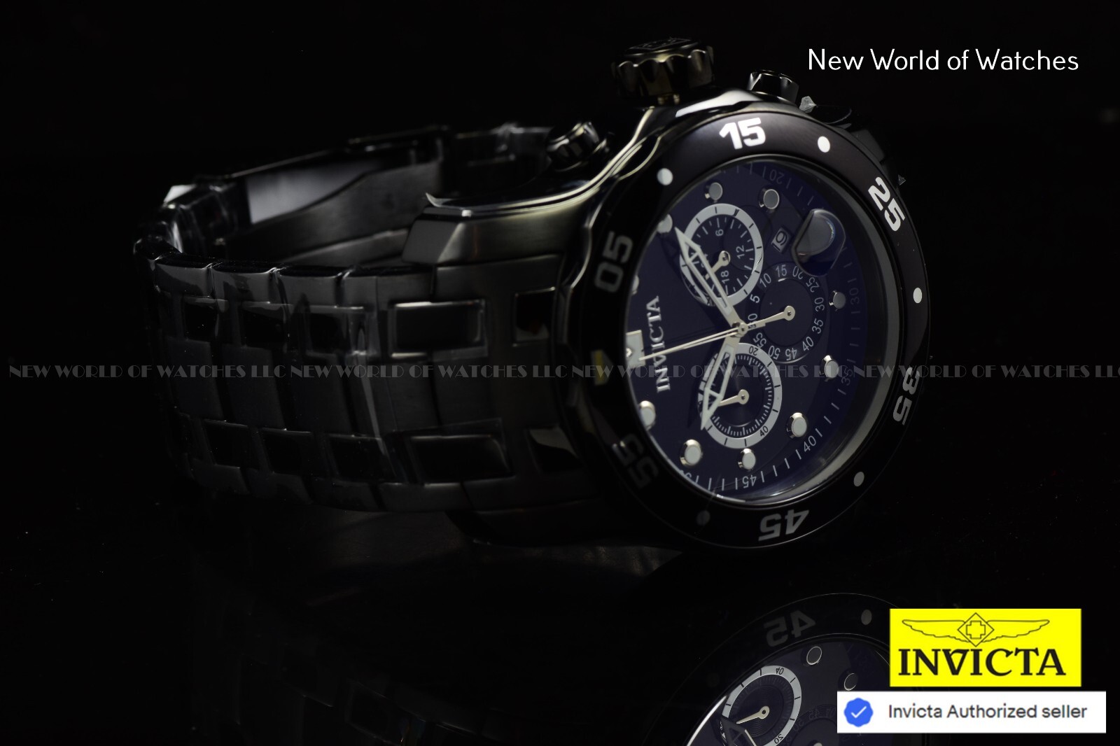 Invicta Men’s Pro Diver Scuba Chronograph Triple Black Combat Bracelet NEW Watch