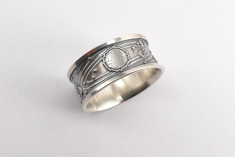 Sterling Silver Space Ring – Satellite Jewelry, Astronaut Gift, Outer Space