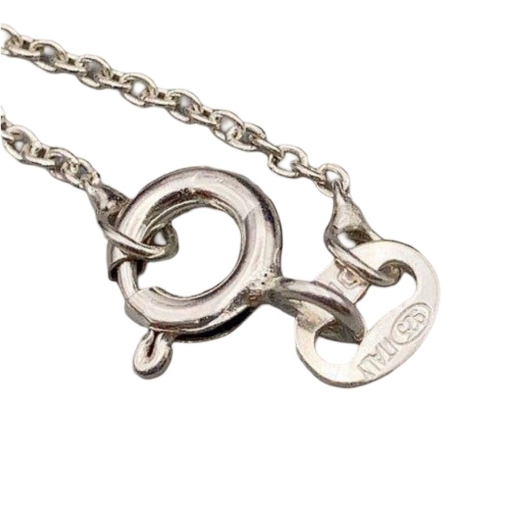 Vintage Italian Sterling Silver 925 Love Knot Double Circle 18” Chain Necklace