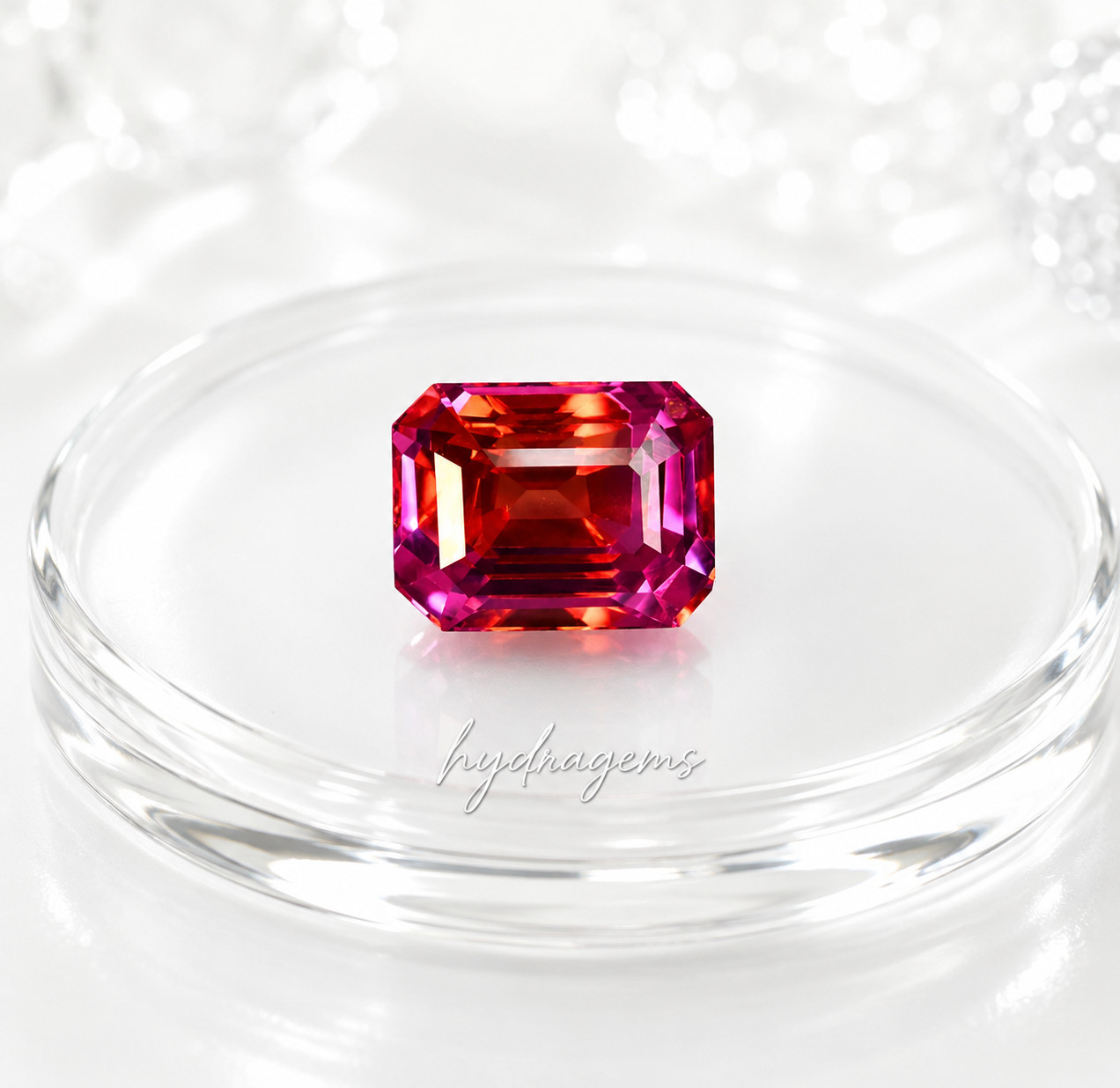 Natural Bicolor Pitambari Sapphire 10.35 Ct Emerald Cut Certified Loose Gemstone