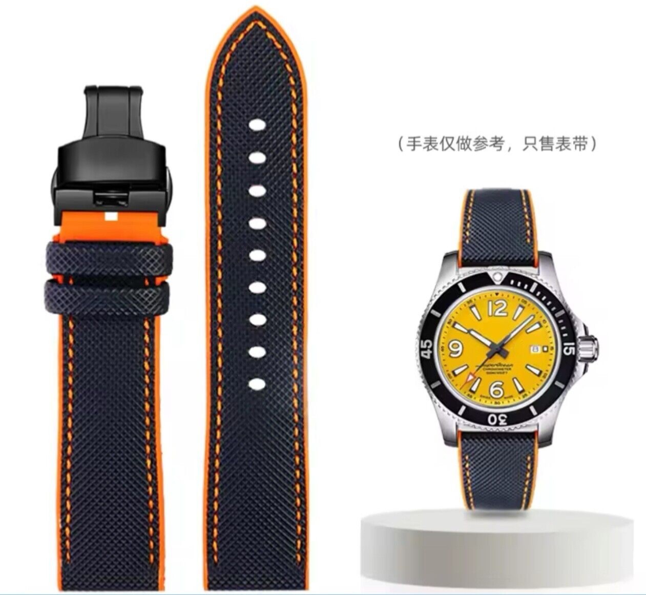 20/21/22/24mm Nylon Pattern Rubber Strap For TAG HEUER F1 Breitling Superocean