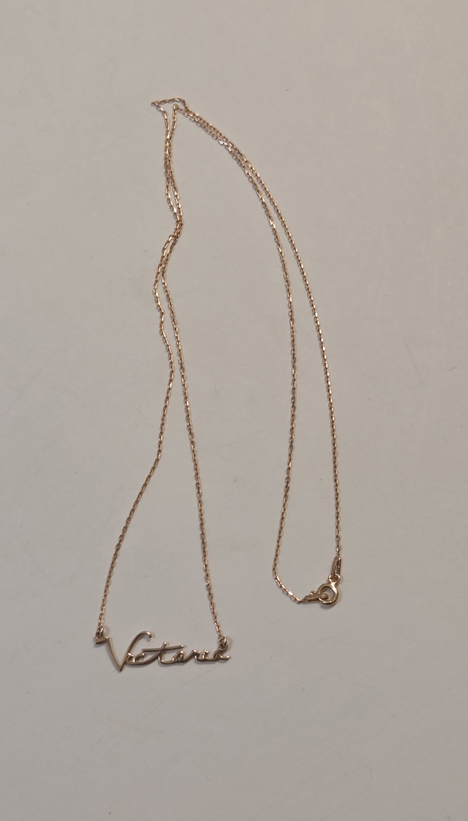 Sterling Silver VICTORIA Rose Gold Tone Pendant Necklace 24″