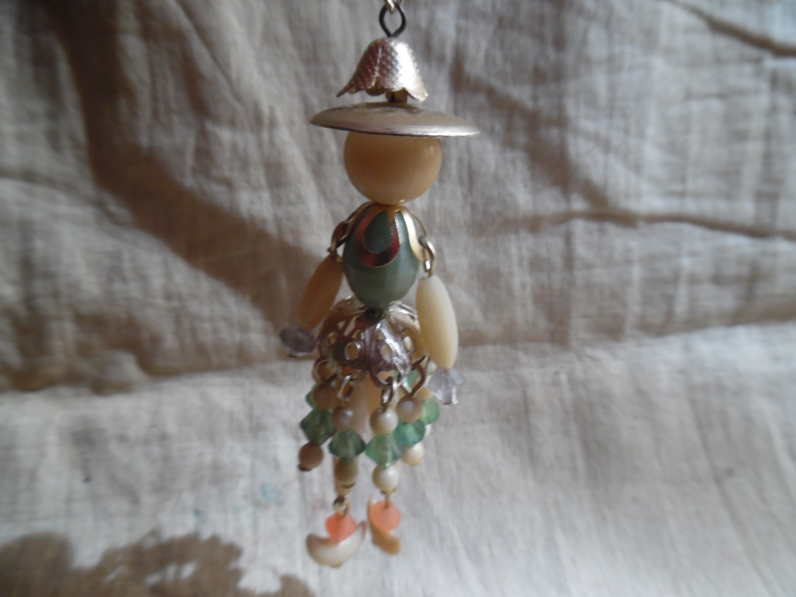 Mid Century Male And Female Beaded Figure Charms