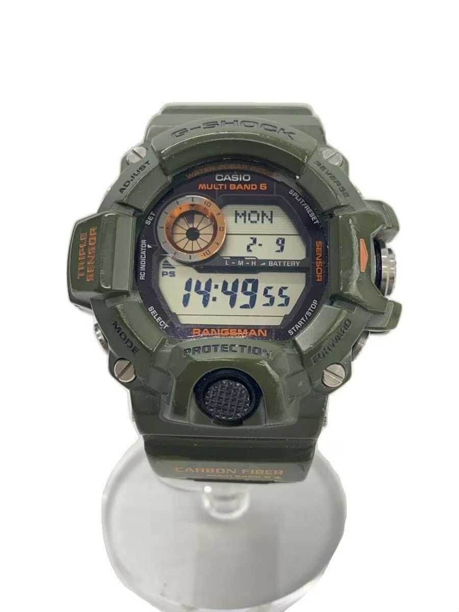 Casio G-Shock GW-9400CMJ-3JR Rangeman Green Camo Solar Wristwatch No Box Used JP