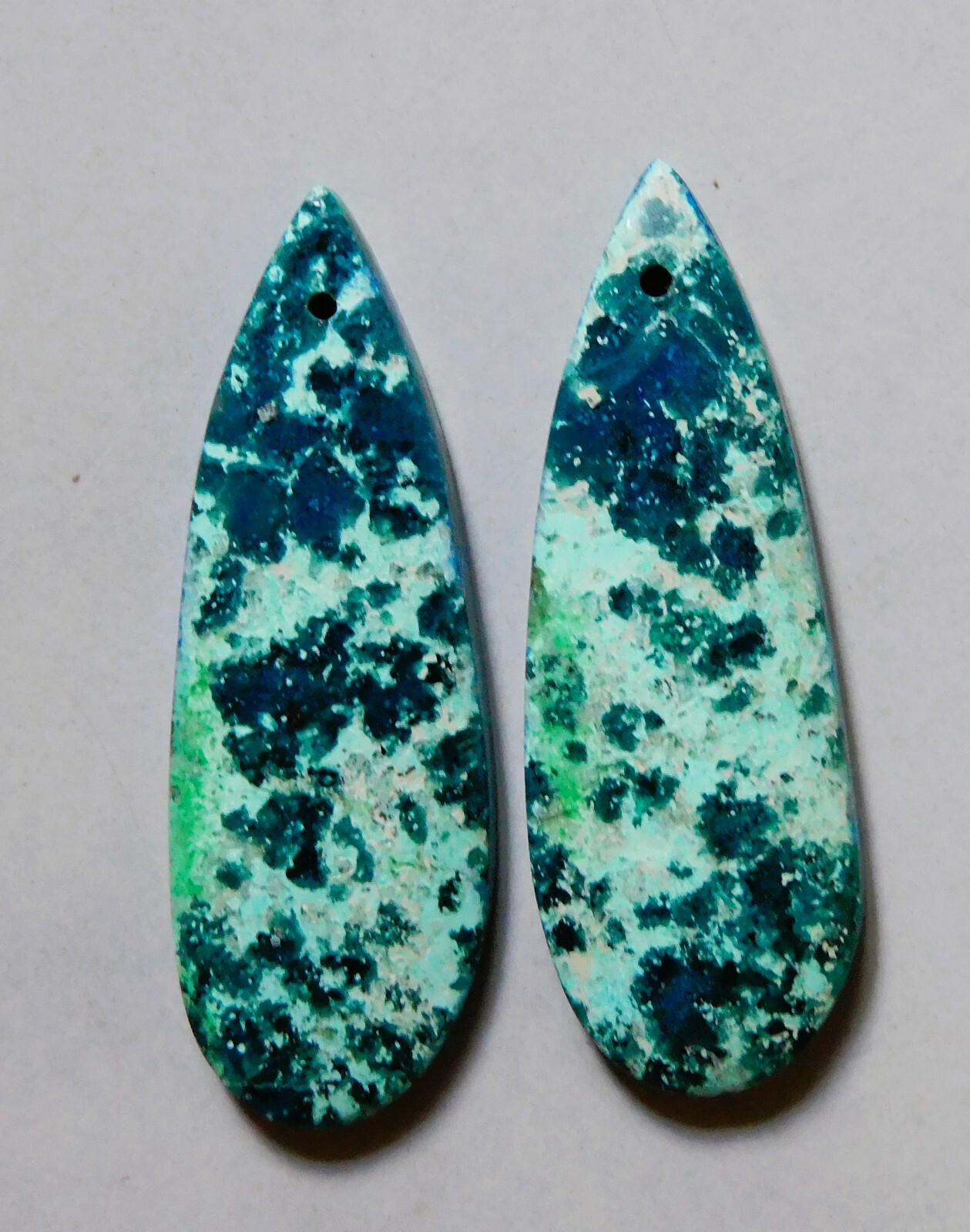 25.15 Cts Natural Shattuckite Drilled Cabochon Match Pair Gemstone 37X12.7MM