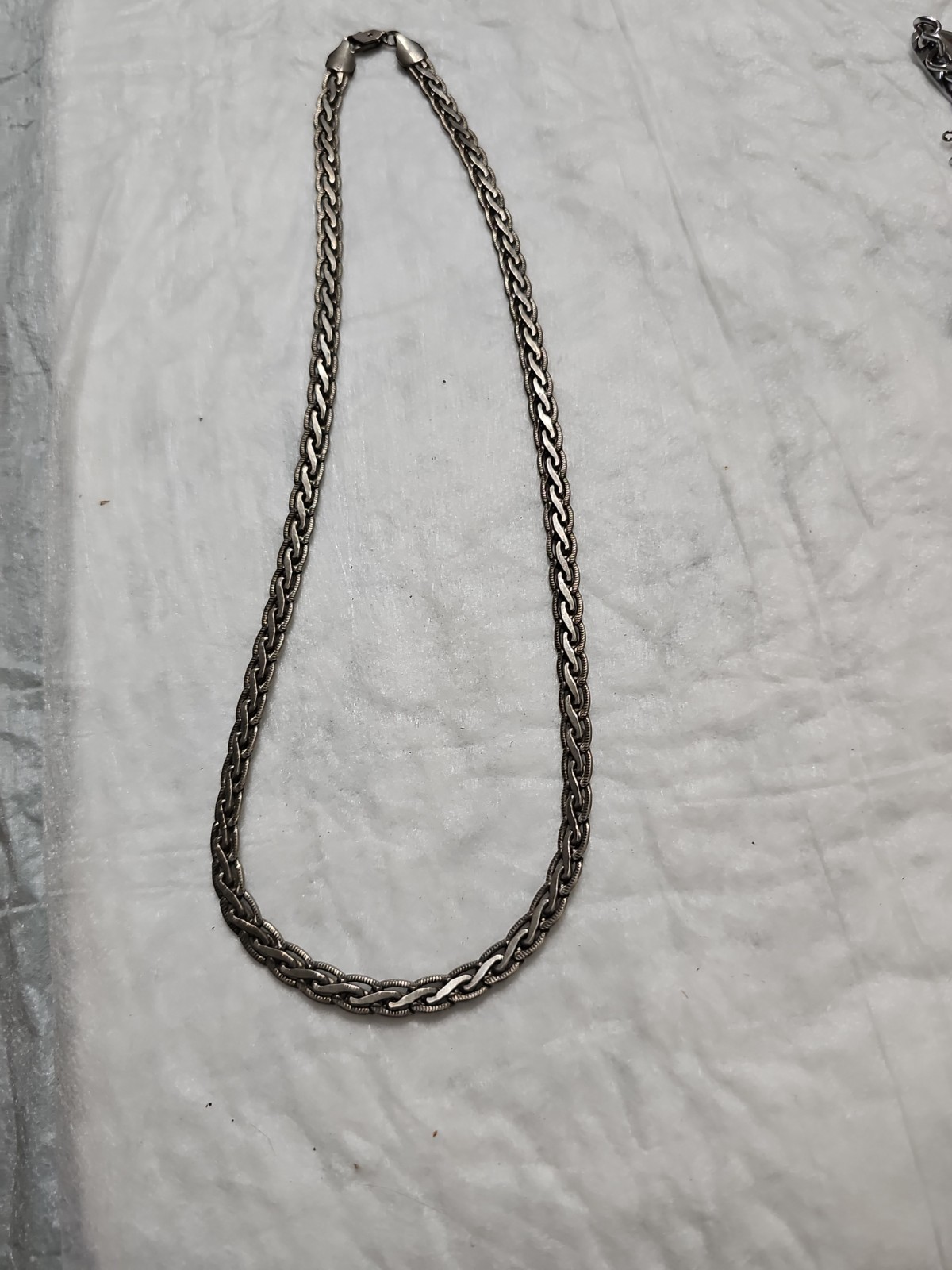 Vintage Italy 925 Sterling Silver Braided Wheat Chain Necklace Heavy 33.9g 20″