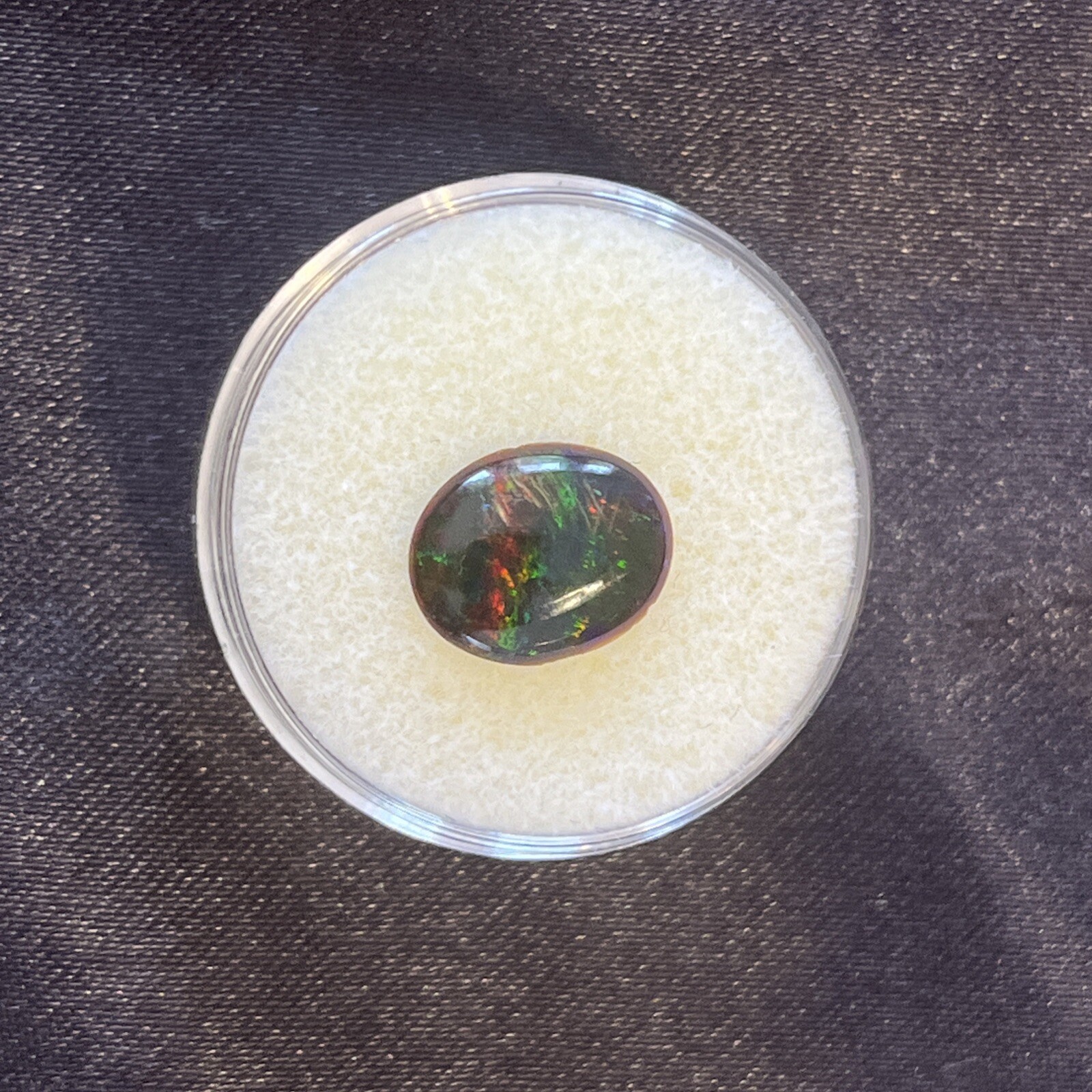 1 Ct. Black Opal Cabochon Stabilized 9.2mm X 11.3mm X 2mm