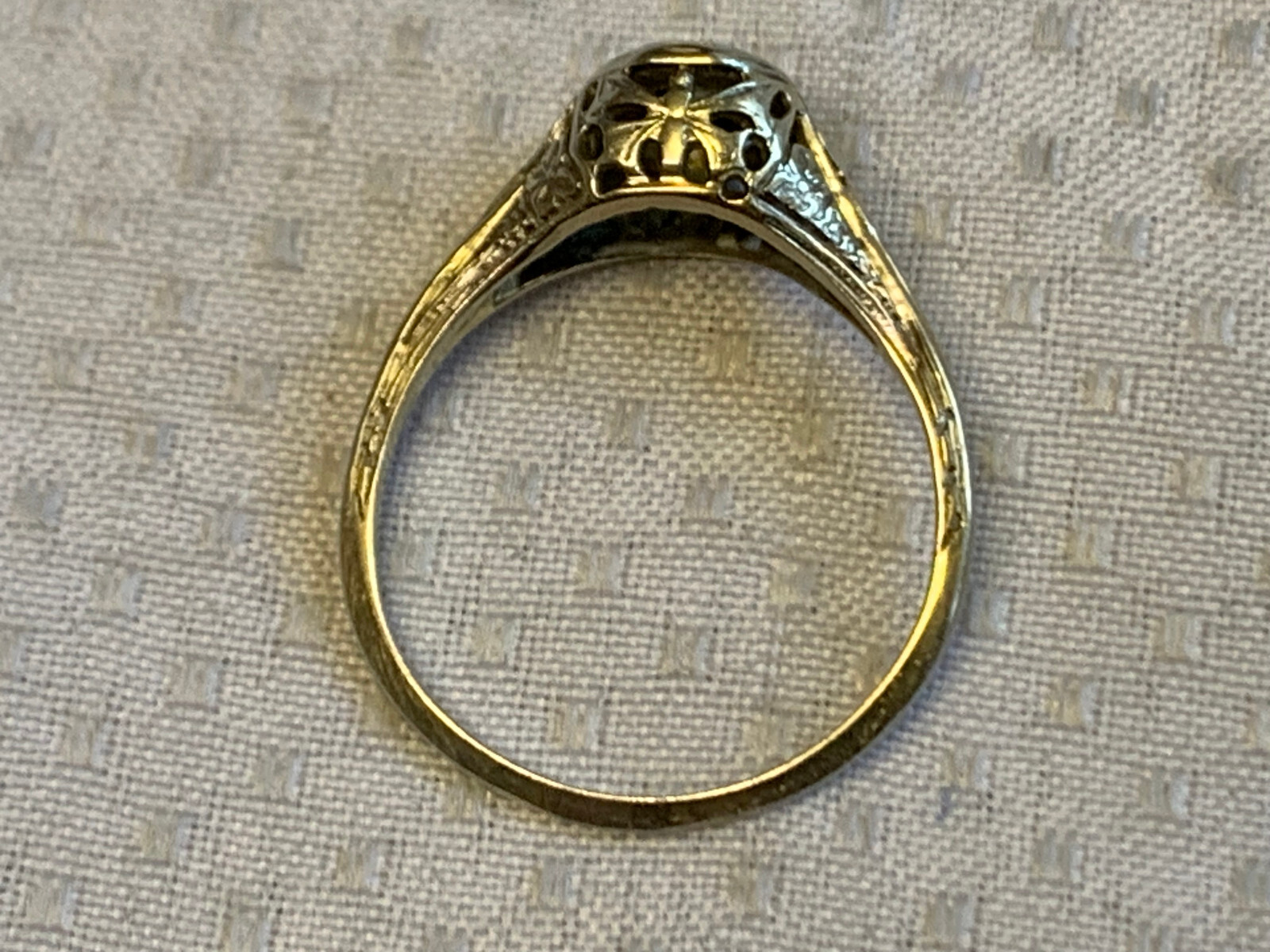 Vtg 18k White Gold Ring 2.29g Fine Jewelry Size 8 Band Clear Round Stone Bezel