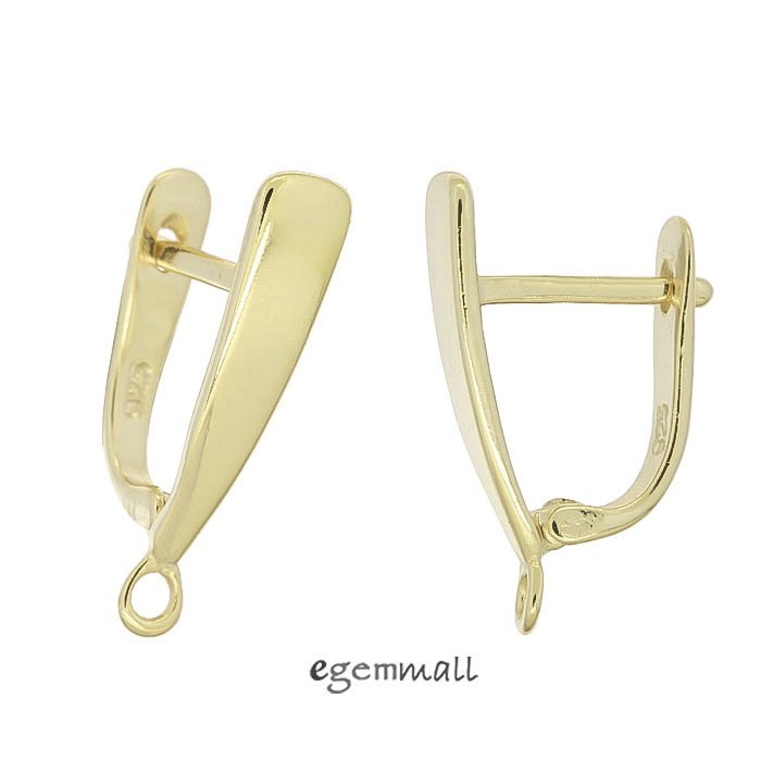 14kt Gold Plated Sterling Silver Leverback Lever Back Earring Hook #97807