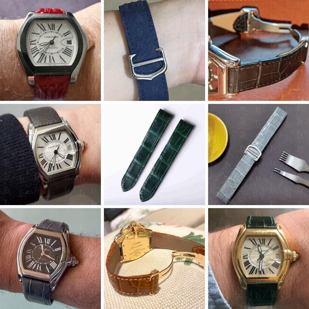 Custom quickswitch calfskin leather strap for Cartier Roadster 15.5mm 19mm 20mm