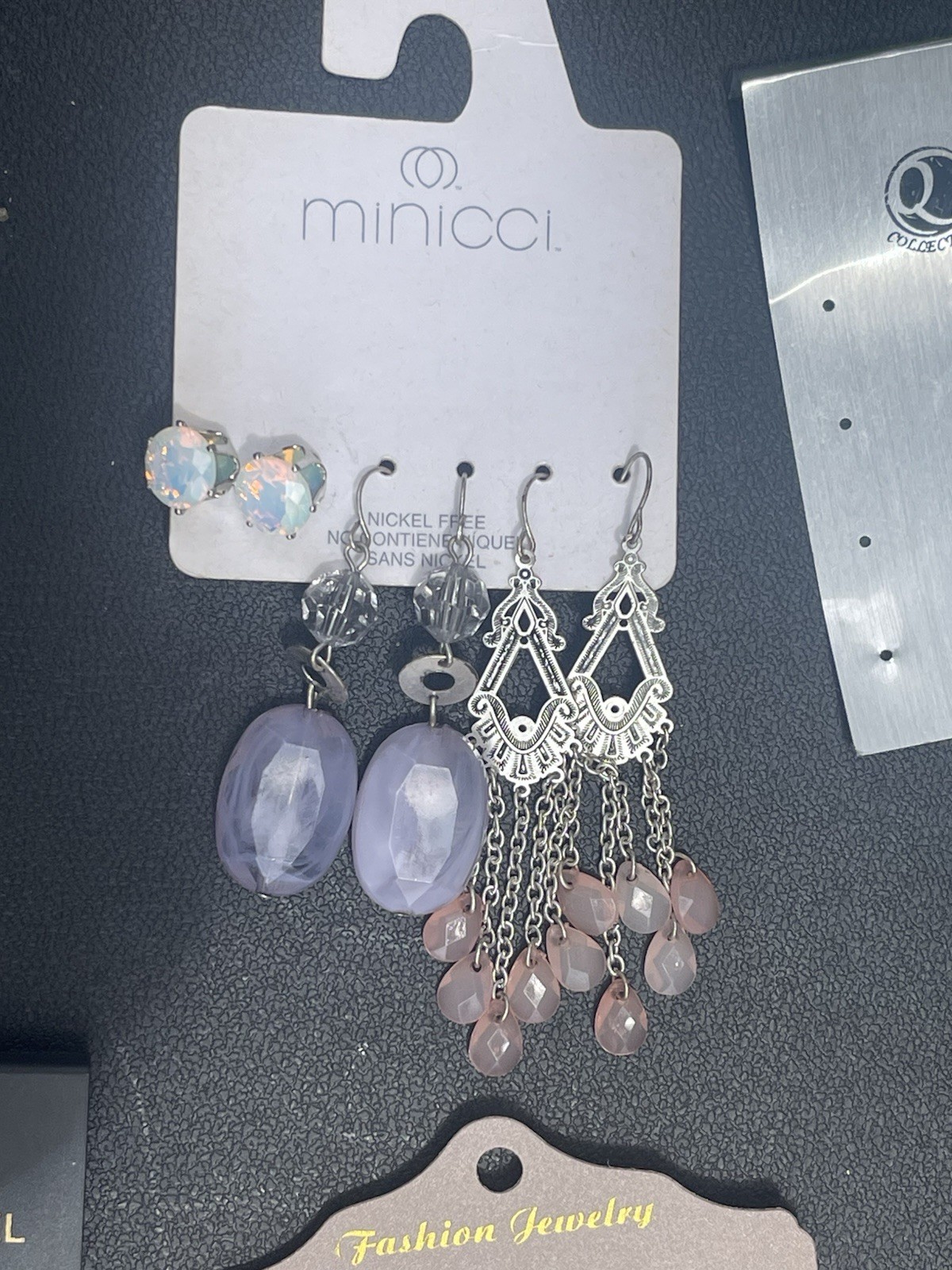 EARRING LOT STUD DANGLE DROP HOOP RHINESTONE BEADS