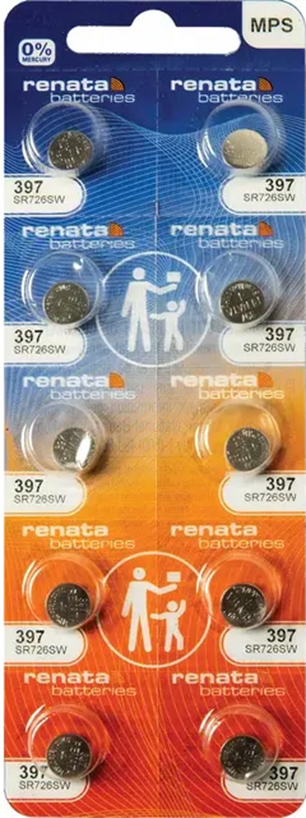 10 Renata 397 SR726SW Silver Oxide Watch Batteries 1.55V-Swiss Made **