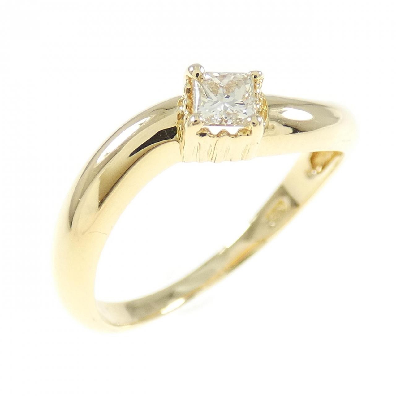 Authentic K18YG Diamond Ring 0.16CT #260-007-530-4225