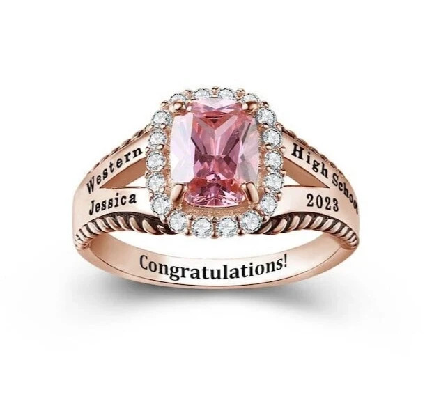Personalized High School Class Ring Gift For Women’s Style Collection 925 Silver
