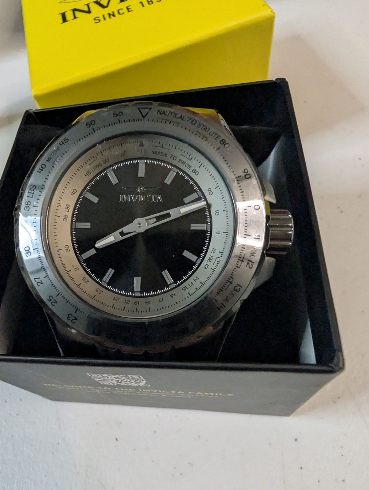 Invicta Mens Nautical Chronograph Black Dial Silicon Band Watch 49661 New In Box