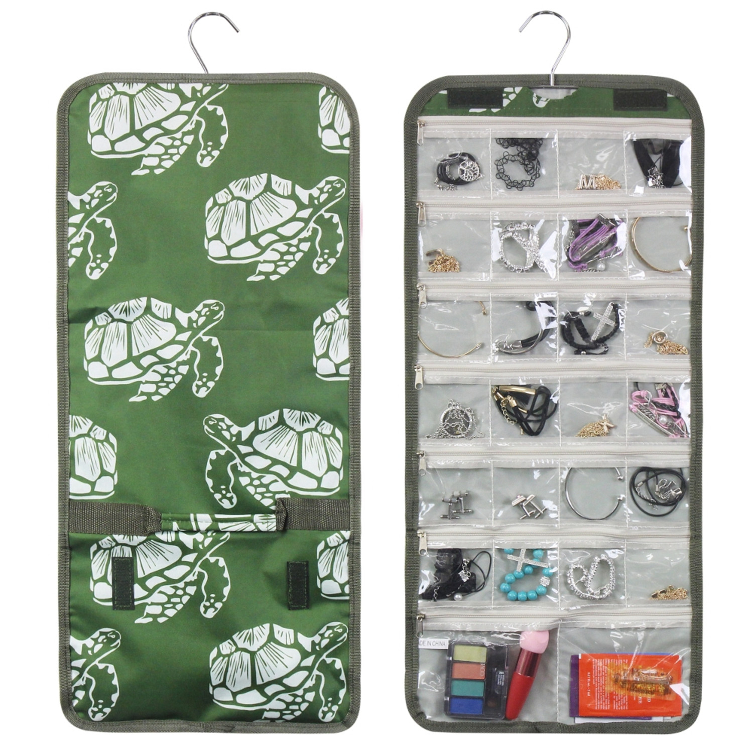 Jewelry Hanging Travel Organizer Jewelry Roll Up Bag Case Storage Holder Zippers