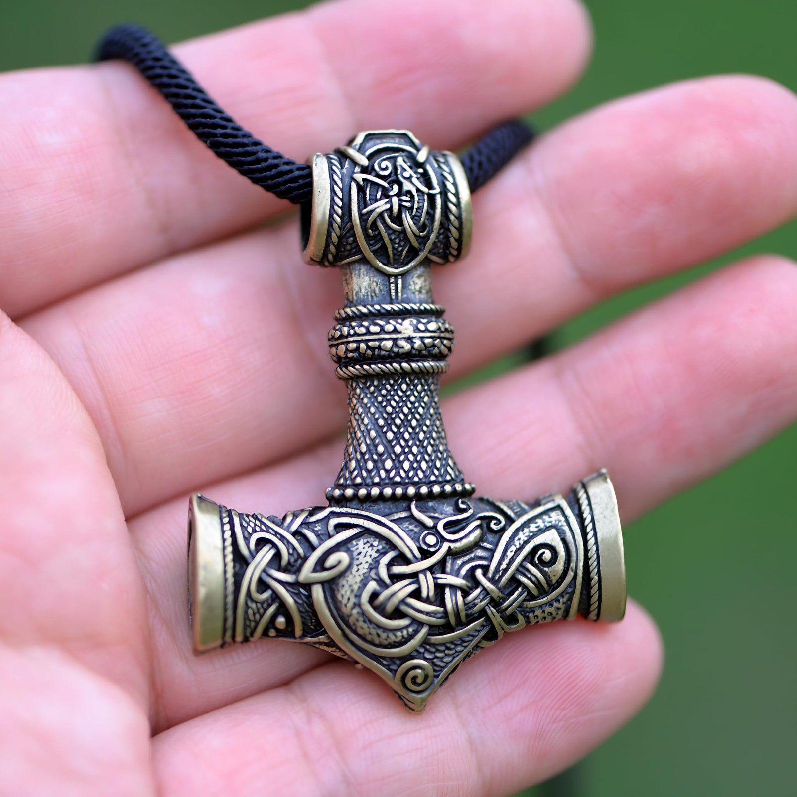 Thor Hammer Necklace – Viking Necklace For Men, Norse Mythology Amulet Jewelr…