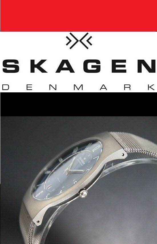 ‘ Scandinavian Denmark lightweight titanium SKAGEN wristwatch gray color ultra