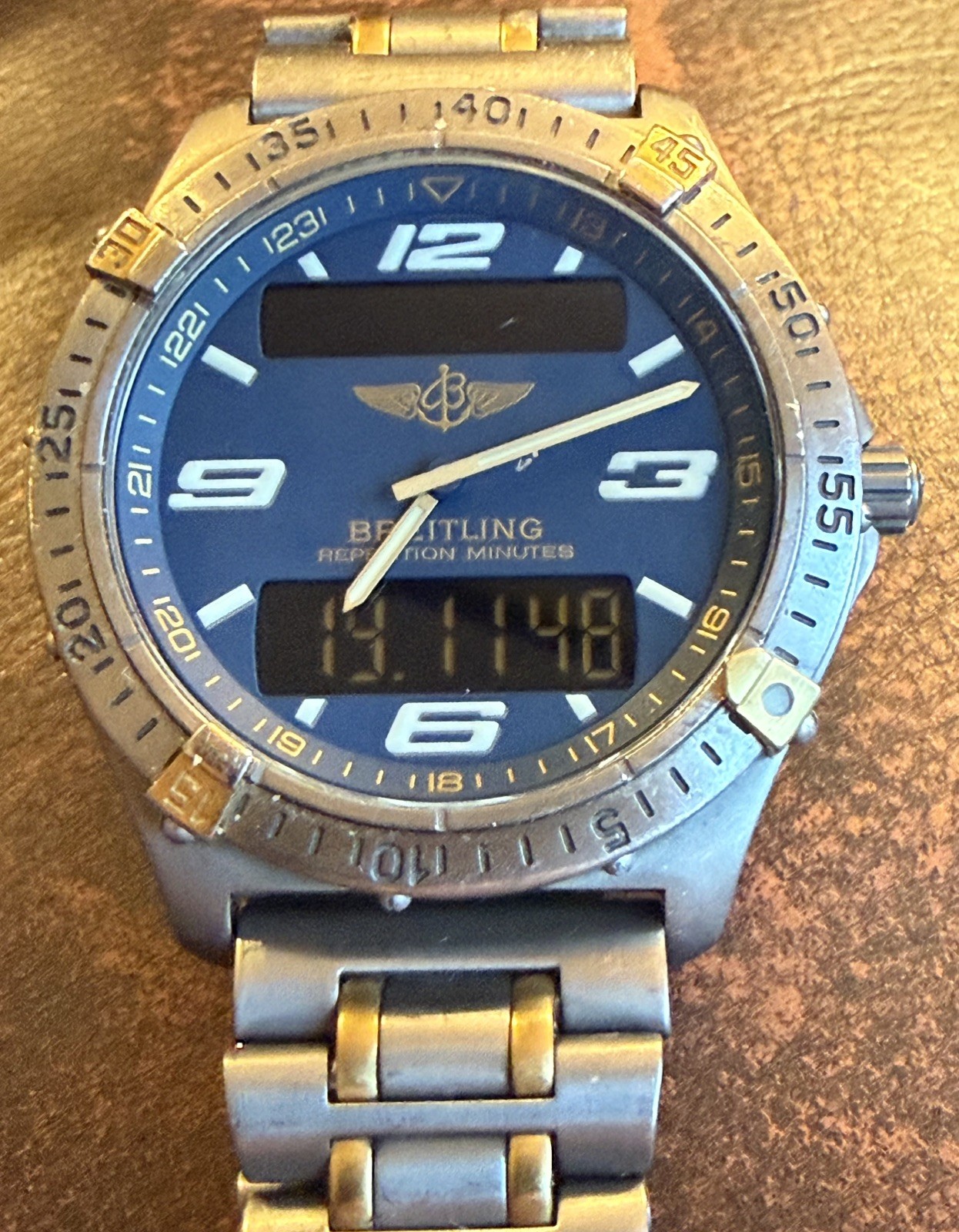Breitling Aerospace Repetition Minutes Titanium B65062 Blue Dial Quartz Watch