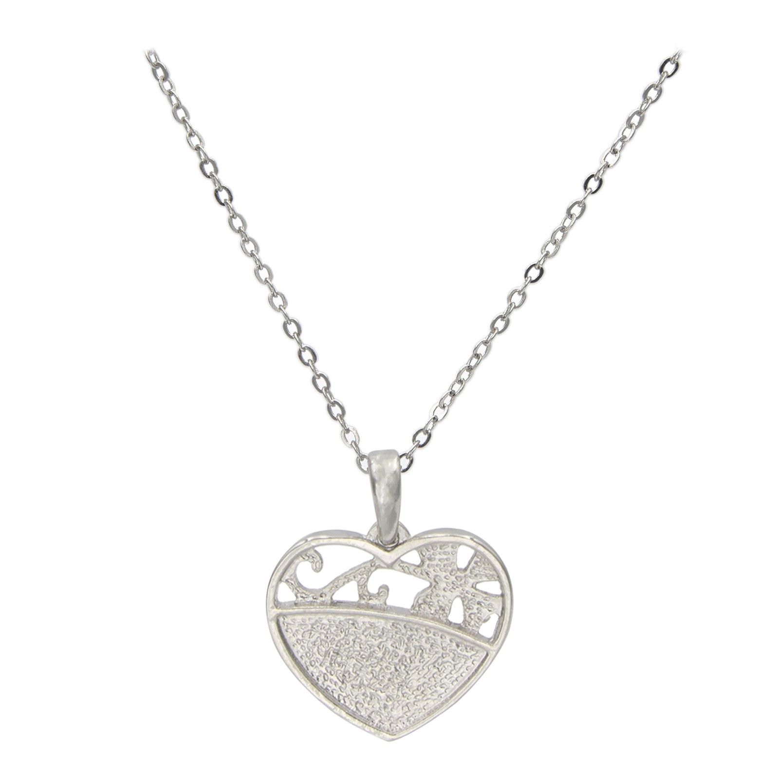 Genuine Abalone Shell Heart Pendant and 18″ Necklace Set