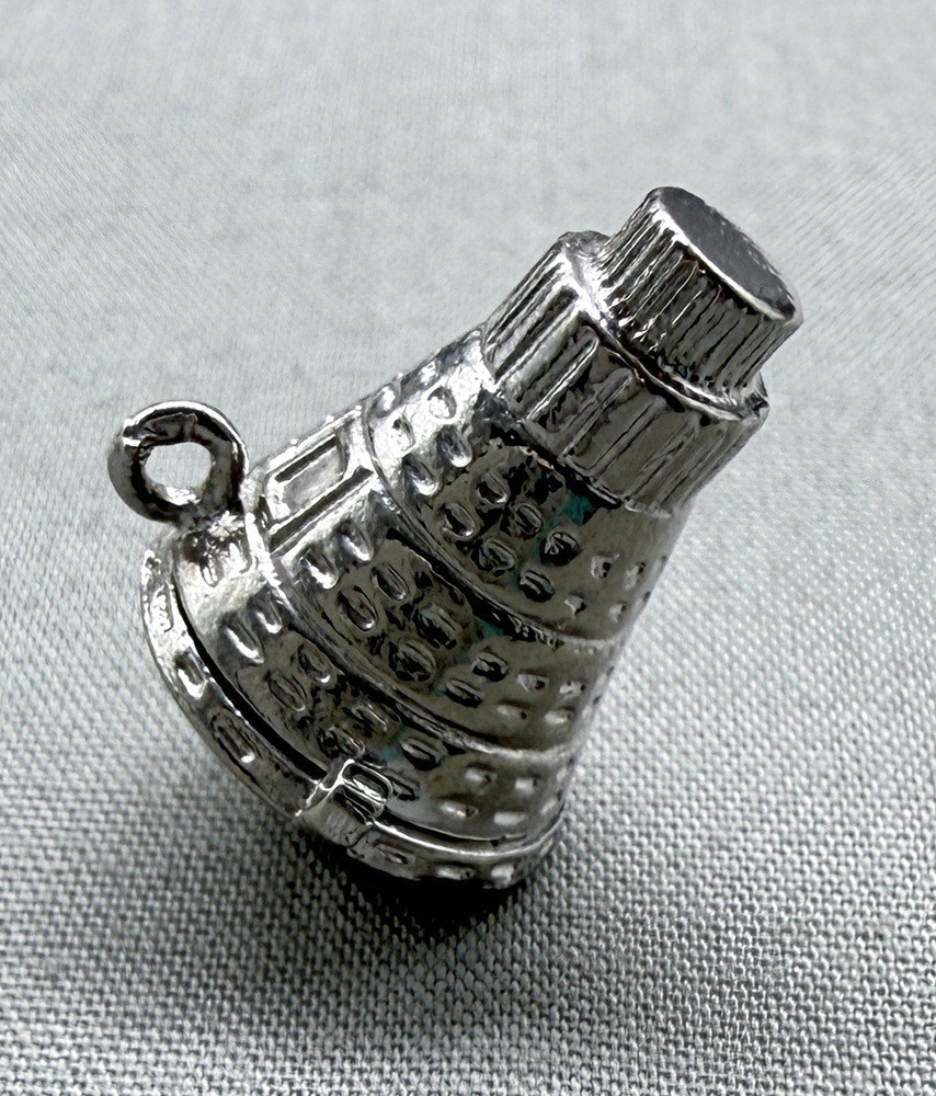 Vintage Sterling Silver Mercury Space Capsule Charm NASA Astronaut Opens 3D