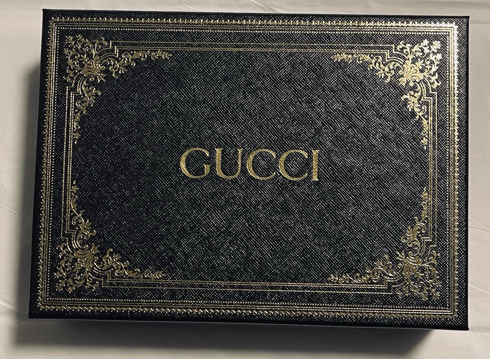 RARE Authentic GUCCI Black and Gold – Med Storage Gift Box – 8.5 x 6.25 x 2.25″